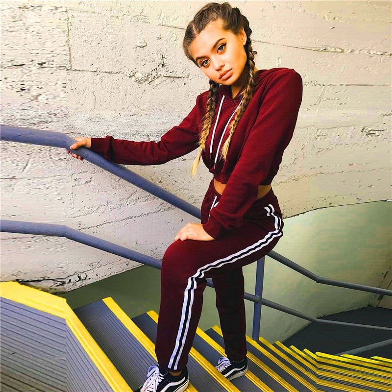 Women Casual Stylish Hoodies Tracksuit Sweatsuit Sets Workout Suit