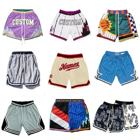 2023 Custom Printing Herren-Sommer-Basketball-Shorts mit Kordelzug, atmungsaktive Mesh-Shorts für Sportbekleidung