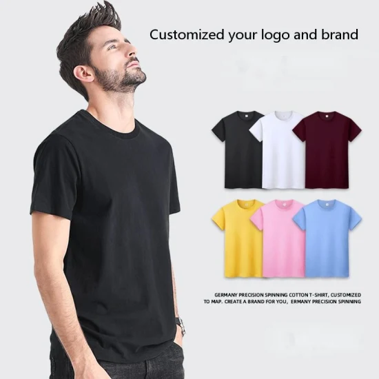 Customizde Logo Mehr Farbe Kurzarm T-shirt Baumwolle T-shirt Unisex T-Shirts Großhandel Hohe Qualität